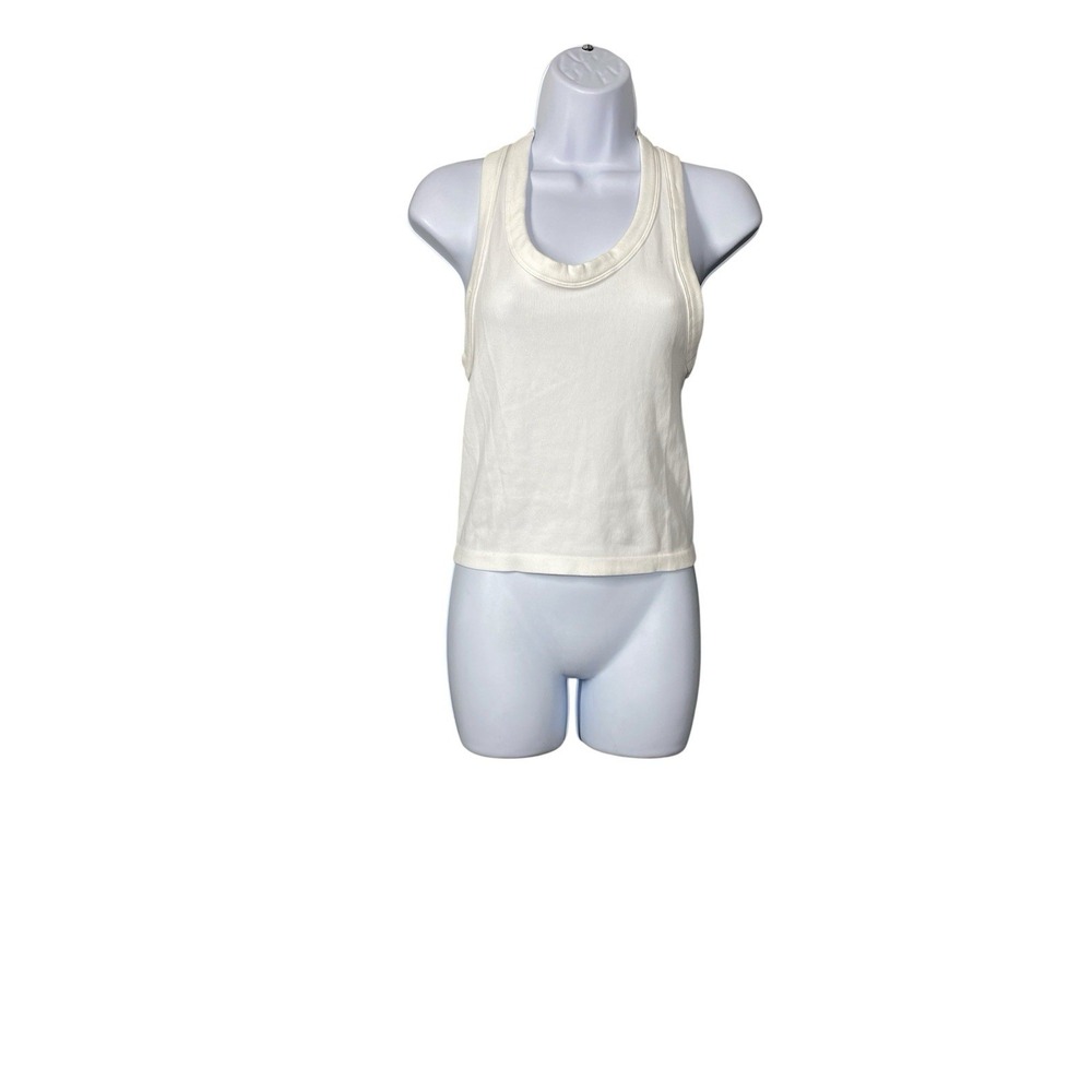 90 Degrees by Reflex White Racerback Tank‎ Top Scoop Neck Women's Size Medium